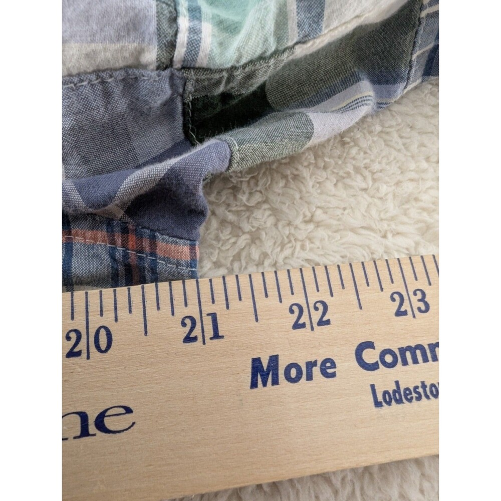 LL Bean Medium Madras Print Button Up Long Sleeve Patchwork Pattern Closet Pick - Picture 4 of 8